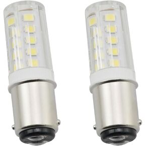 ZYAMY 2PCS Sewing Machine Bulb Dual Contact BA15D Push-in Bulb Daylight White 6000K Bulb Bayonet Replacement for Halogen Sockets Vacuum Cleaner Lights Reading Lights Desk Lamps