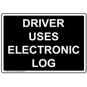 ComplianceSigns.com Driver Uses Electronic Log Label Decal, 5x3.5 inch 4-Pack Vinyl for Transportation