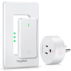Remote Control Outlet, Buckle Design Removable Wireless Wall Mounted Light Switch, 300 ft 15A 1500W, No Wiring Electrical Remote Outlet for Appliance