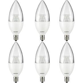 Sunlite LED B11 Clear Torpedo Tip Light Light Bulb ، 7 Watts (60 WENSALENT) 500 Lumens ، Candelabra E12 ، Dimmable ، ETL Certified ، 5000 K Flight ، 6 Count in Kuwait