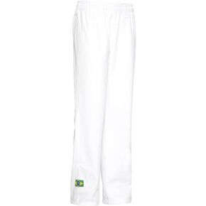Authentic Brazilian Capoeira Martial Arts Pants - Unisex (White), Small (28-30")