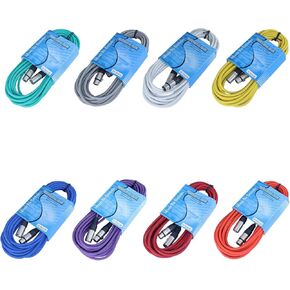 8 Color Pack: Pro Audio XLR Cables 20ft Long
