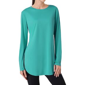 FitsT4 Sports Womens Sun Shirt Long Sleeve Running Tunic Shirts UPF50+ Moisture Wicking Workout Athletic Hiking Tops,Green,XL