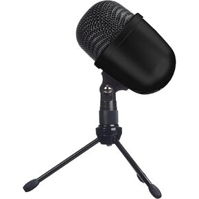 Amazon Basics Mini USB Condenser Microphone for Online Meeting, Gaming, Podcast - Black