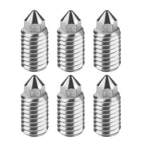 3D Printer Nozzles olzzdda 6Pcs 0.2mm+0.4mm Stainless Steel Nozzles for Bambu Lab A1/A1 Mini, Removable Extruder Hotend Nozzles for A1/A1 Mini 3D Printers
