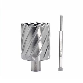 OSCARBIDE 2-1/8 "x2 Annular Cutter,3/4 inch Weldon Shank,2-1/8 inch Cutting Diameter,2 inch Depth of Cut,2 Flat Mag Drill Bit with Pilot Pin for Magnetic Drill Press,1 Piece