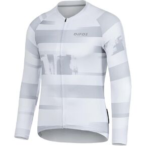 Men's Cycling Jersey Long Sleeve UV Sun Protection UPF 50+ Reflective Full Zipper Bike Jersey Shirts with Pockets