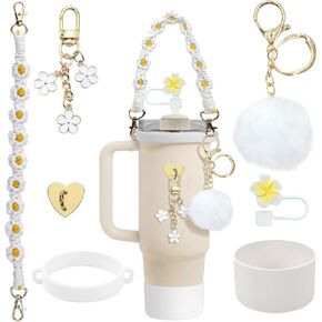 Stanley Cup Accessories Set,Stanley tumbler accessories,Stanley cup accessories white,Stanley cup strap,Stanley strap for Stanley Cup 40oz & 30oz 7pcs