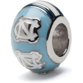 UNC Tarheels Charms for Charms Bracelets - Carolina Blue NC Bead - Hypoallergenic Stainless Steel Charms - North Carolina Tarheels Gifts