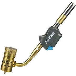 BLUEFIRE Hot Turbo High Intensity Swivel Torch Head,11695 BTU/hr Push Button Trigger Start, propane torch head Fuel by MAPP MAP PRO Propane Gas Cylinder Swirl Flame Gas Welding, Brazing Thawing Pipe