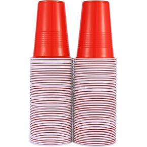 18 oz. - 100 Count Plastic Party Cups - Two-toned Drinking Cups for Party, Events, and Everyday Use