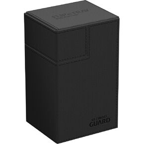 Ultimate Guard Twin Flip'n'Tray 266+, Deck Case for 266 Double-Sleeved TCG Cards + Dice Tray, Black, Independent Magnetic Closure & Microfiber Inner Lining
