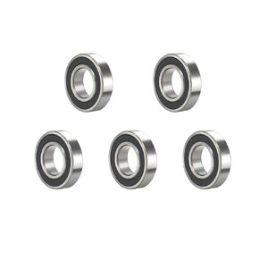 R3-2RS 5 PCS Deep Groove Ball Bearing ID 3/16"×OD 1/2"×Width 0.2" Double Black Rubber Sealed Ball Bearing Chrome Steel P0 Z2 Bearing for Industrial Machine and Mechanical Equipment