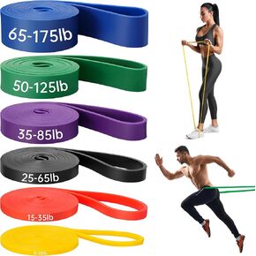 Resistance Bands for Working Out, 6 Packs Exercise Bands, Workout Bands, Pull Up Assistance Bands for Body Stretching Training Physical Therapy Muscle Training for Men & Women