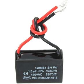 2PCS 450V 1.5uF CBB61 Terminal Ceiling Fan Motor Running Rectangle Capacitor