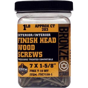 FSC7212-1 No 7 X Bronze Star Exterior Finish Head Star Drive Screws