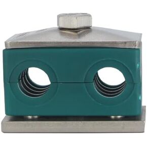 6MM Twin Series Clamp, Polypropylene with 316 Stainless Steel Hardware, Weld Mounting