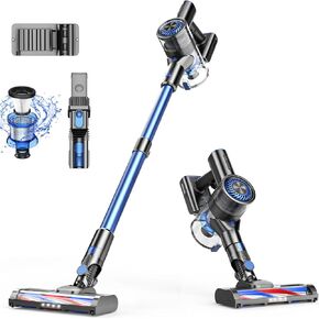 Cordless Vacuum Cleaner, 80000 RPM High-Speed Brushless Motor Powerful Vacuum Cleaners for Home, Up to 40 Mins Runtime, Stick Vacuum with 4* LED & Rechargeable 2600 mAh Battery