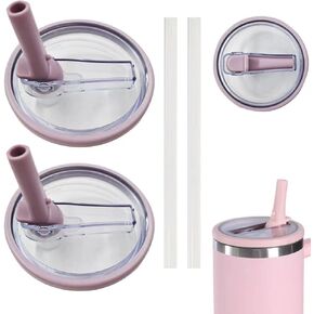2 Pack 40 oz drum flip straw cover replacement part (Pink)
