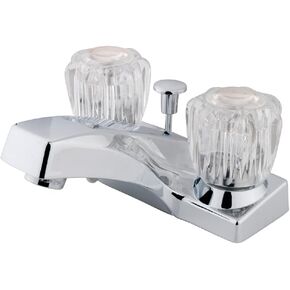 Kingston Brass KB101 Twin Acrylic Handle 4" Centerset Faucet with Pop-Up, Polished Chrome in Saudi Arabia