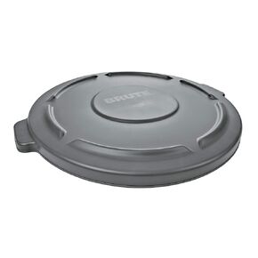 Rubbermaid Commercial Products BRUTE Heavy-Duty Round Trash/Garbage Lid, 20-Gallon, Gray, Outdoor Waste Container for Home/Garage/Mall/Office/Stadium/Bathroom, Pack of 6