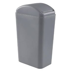 Anbers 14 L Slim Trash Can with Swing Top Lid, 3.5 Gallon Garbage Can, Grey