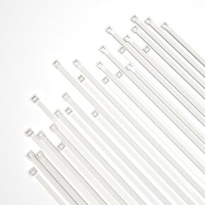 50 Pack White Nylon Zip Ties-Durable Outdoor 14 inch Long Heavy Duty Ties-40lbs, High/Low Temperature Resistant, Temperature Range of -10°C to +75°C, for Home Fence, Green Plants...