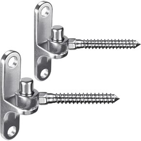 2Pack Wall Mount Gate Hinge | 304 Stainless Steel Gate Hinges for Farm Gate, One-Piece Molding Hinge Screw Eye with Hole Dia 5/8'' for Chain Link Fence Post Gate