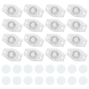 uxcell 16 Pcs Self Adhesive Caster Wheels, 360 Degree Rotation Mini Caster Swivel Rollers Universal Sticky Swivel Wheels for Furniture Storage Bins Trash Can (Clear, 1 Nylon Rolling Ball)