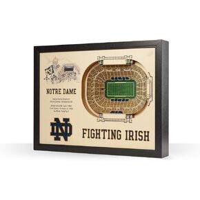 YouTheFan NCAA Notre Dame 25-Layer StadiumView 3D Wall Art , 25.5 x 3.5 x 19.5 Inches