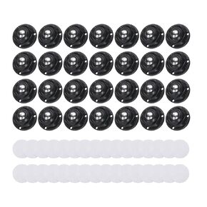 uxcell 24 Pcs Self Adhesive Caster Wheels, 360 Degree Rotation Mini Caster Swivel Rollers Universal Sticky Swivel Wheels for Furniture Storage Box Trash Can (Black, 1 Steel Rolling Ball)
