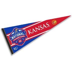 College Flags & Banners Co. Kansas KU Jayhawks Mens Basketball 2022 National Champions Pennant Banner Flag