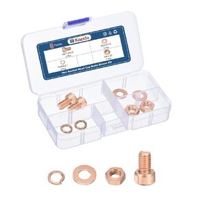 8pcs M8 Socket Head Cap Screws Bolts Nuts Assortment Kit - [M8-1.25x12mm] Red Copper Fully Threaded Hex Screw for 3D Printer Use