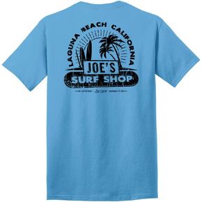 JOES SURF SHOP Men's Vintage Beach Logo Heavyweight Tees