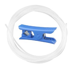2 PCS Compatible with Bambu Lab PTFE Tube, 2.5mm ID×4mm OD, Length 5M/ 16.4ft, Suitable for Bambu Lab AMS X1/X1c/P1p/P1s/A1/A1 Mini, Prusa Mmu3/Direct Drive Extruder (Milky White) with Tube Cutter