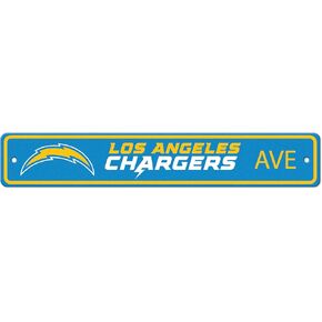 NFL - Los Angeles Chargers Team Color Street Sign Décor 4in. X 24in. Lightweight