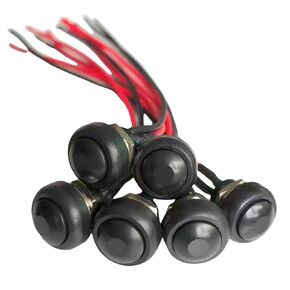 6Pcs 12mm Momentary Push Button Switch Mini Momentary Switch ON-Off with Pre-soldered - Compatible with for Car Boat Household appliances DIY etc