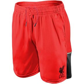 Men's Liverpool Officially Poly Soccer Shorts -09 Medium, Red