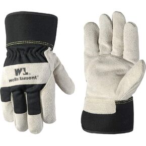 Wells Lamont Men's Heavy Duty Leather Palm Winter Work Gloves with Safety Cuff (Wells Lamont 5130XL), Black