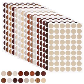864Pcs Screw Hole Stickers, Wood Screw Stickers 0.83 Inch Screw Cover Stickers Adhesive Wood Stickers for Screw Holes Waterproof PVC Screw Hole Stickers for Wall Cabinets Desk 16 Sheets(16 Colors)