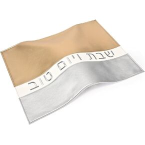 HORSE&TIGER Leather Challah Cover for Shabbat Bread + Canvas Cover Included. 22" x 17"