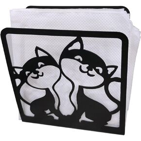 Iron Napkin Holder, Cute Cat Paper Towel Organizer for Restaurant Home Kitchen, Farmhouse Tabletop Freestanding Tissue Dispenser for Bar and Picnic Parties
