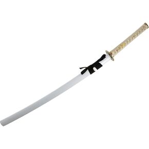 Handmade Sword - Battle Ready Samurai Katana Sword, Dragon Tsuba, Fully Hand Forged, 1045 Carbon Steel, Heat Tempered, Full Tang, Sharp, White Scabbard (Dragon762)
