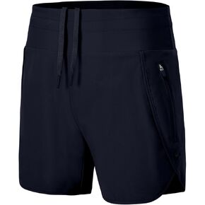 TBMPOY Women's Swim Board Shorts with Zipper Pockets 5'' High Waisted Bathing Suit Swimwear Quick Dry Beach Short