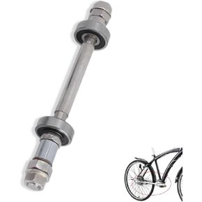 Bicycle Wheel Hub Axle, Metal Road Bike Wheel Hub Axle Front Rear Solid Shaft Lever, BMX Bike Repair Tool Accessories, for Mountain BMX Bike (Rear axle 18cm)