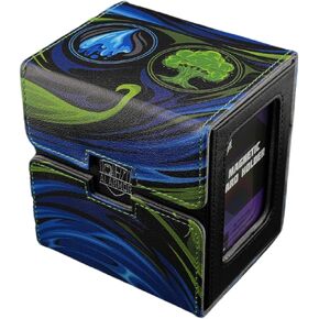 MTG Commander 100+ Card Custom Art Deck Box With Storage (White/Blue/Black)