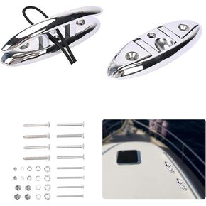 2 Pack Folding Boat Cleats, Durable 316 Stainless Steel Boat Cleats, 5 Inch Boat Dock Folding Cleat for Deck and Boat with Fasteners, Flip Up Marine Grade Dock Rope Cleat with Bolts and Screws