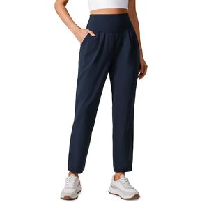 CRZ YOGA Butterlift Ankle Casual Yoga Pants for Women 7/8 Tapered Front Pleated for Lounge Travel with Pockets