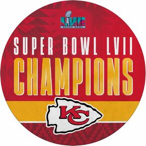 Rico Industries NFL Football Kansas City Chiefs Shape Cut Super Bowl Champions Pennant Shape Cut Super Bowl Champions Pennant - Home and Living Room Décor - Soft Felt EZ to Hang, White