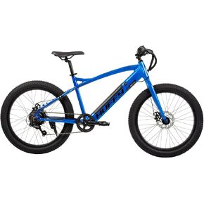 Huffy Quantis Electric Outdoor Bike, 250W Motor 36V Battery Powerful Bicycle with 15 MPH Speeds for Ages 13+, 24 Inch, Matte Cobalt